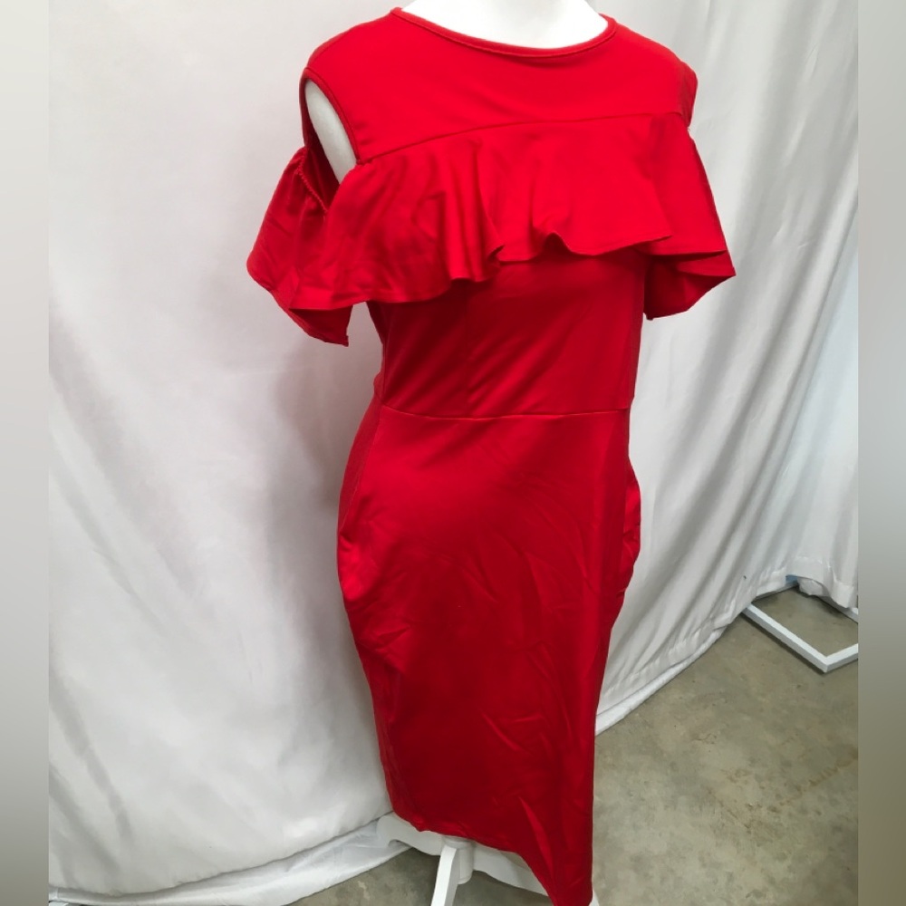 Mizoci Red Ruffle Dress